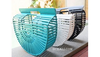 bamboo handbags fan style 3color 